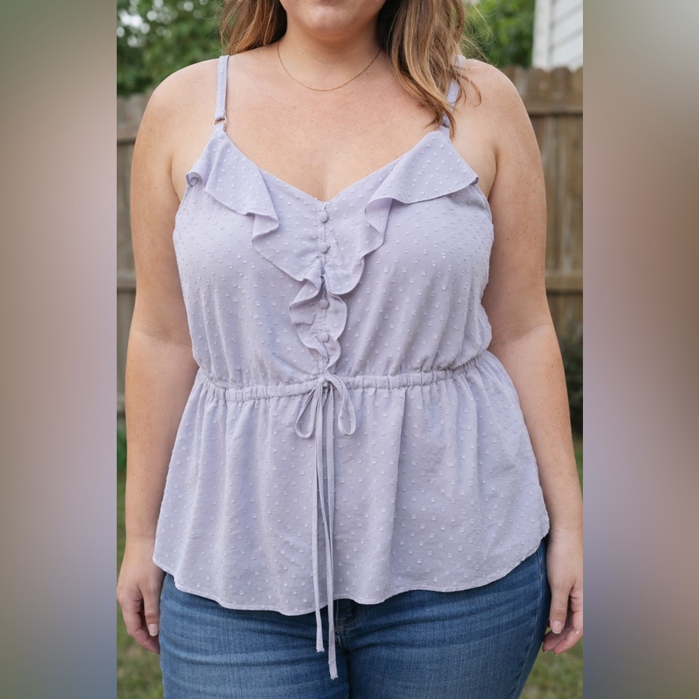 Torrid Lavender Ruffle Peplum Cami Top – Size 2 (2X)